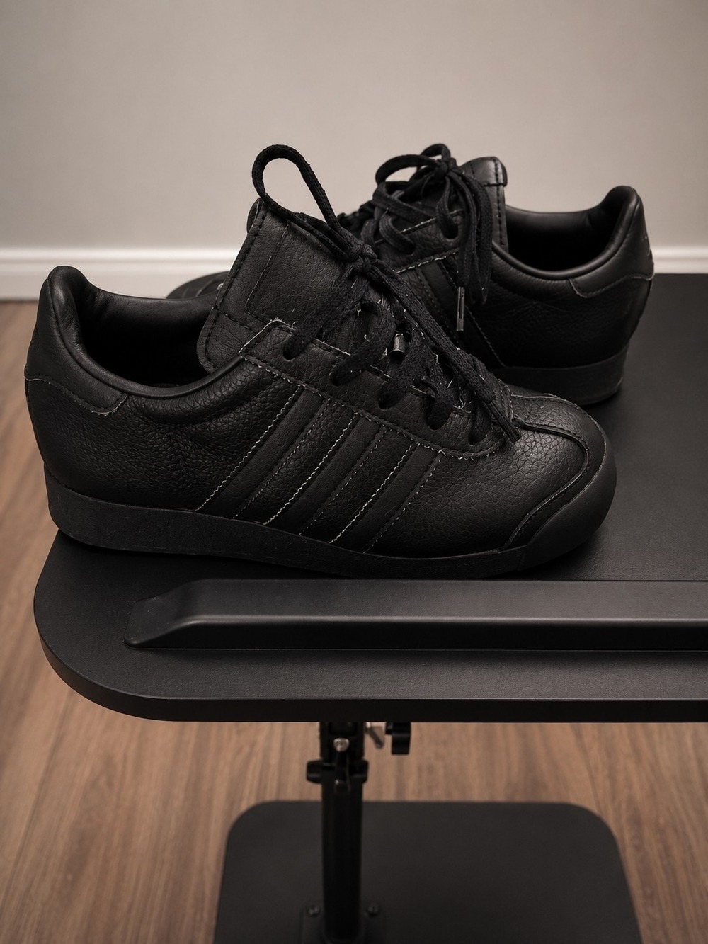 adidas Kids Triple Black Low Top Sneakers Size 2Y AJH6774